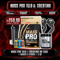 MASS PRO 15LB + CREATINA UN 150G + SHAKER O STRAPS + 3 XB (Copia)