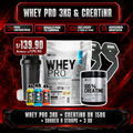 PROMOCIÓN WHEY PRO 3KG + CREATINA UN 150G + SHAKER O STRAPS + 3 XB