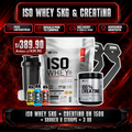 PROMOCIÓN ISO WHEY 5KG + CREATINA UN 150G + SHAKER O STRAPS + 3 XB